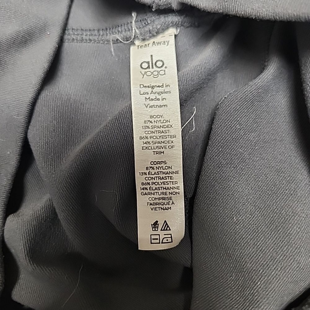 ALO YOGA  Moto Sport Leggings with Mesh Panels in Anthracite Sz XS - Picture 11 of 13